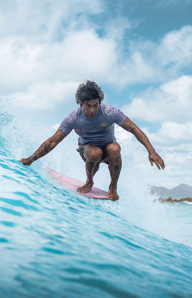 a person on a surfboard