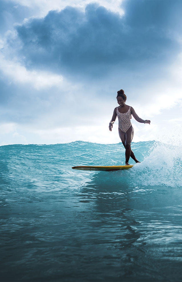 a person on a surfboard in the ocean