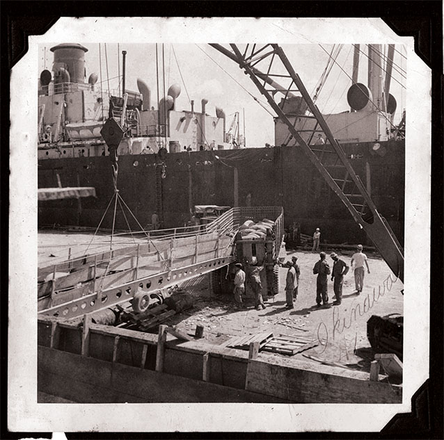 an old photograph of a boat dock