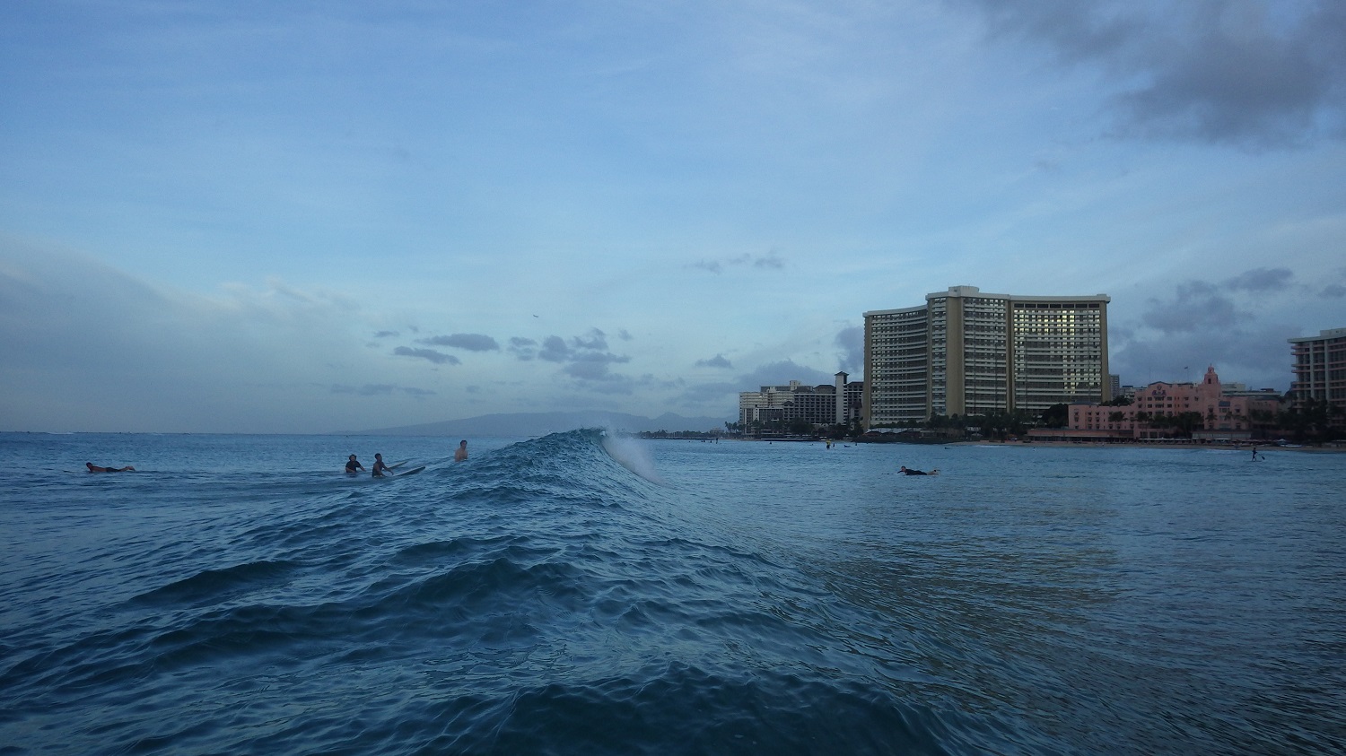 Hotels seen from the water